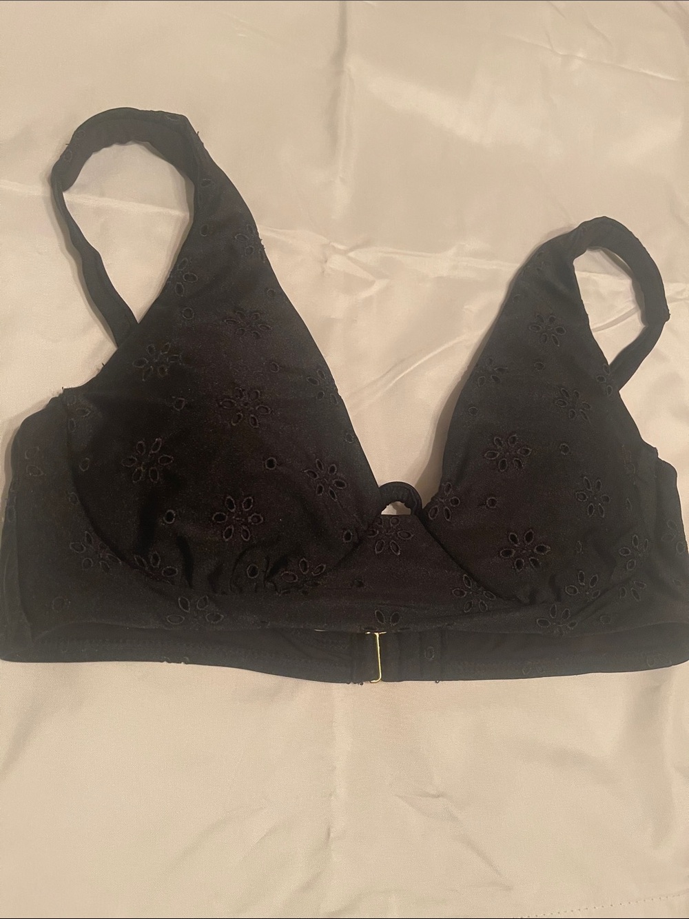 Chelsea & Violet Black Eyelet Wired Bikini Top